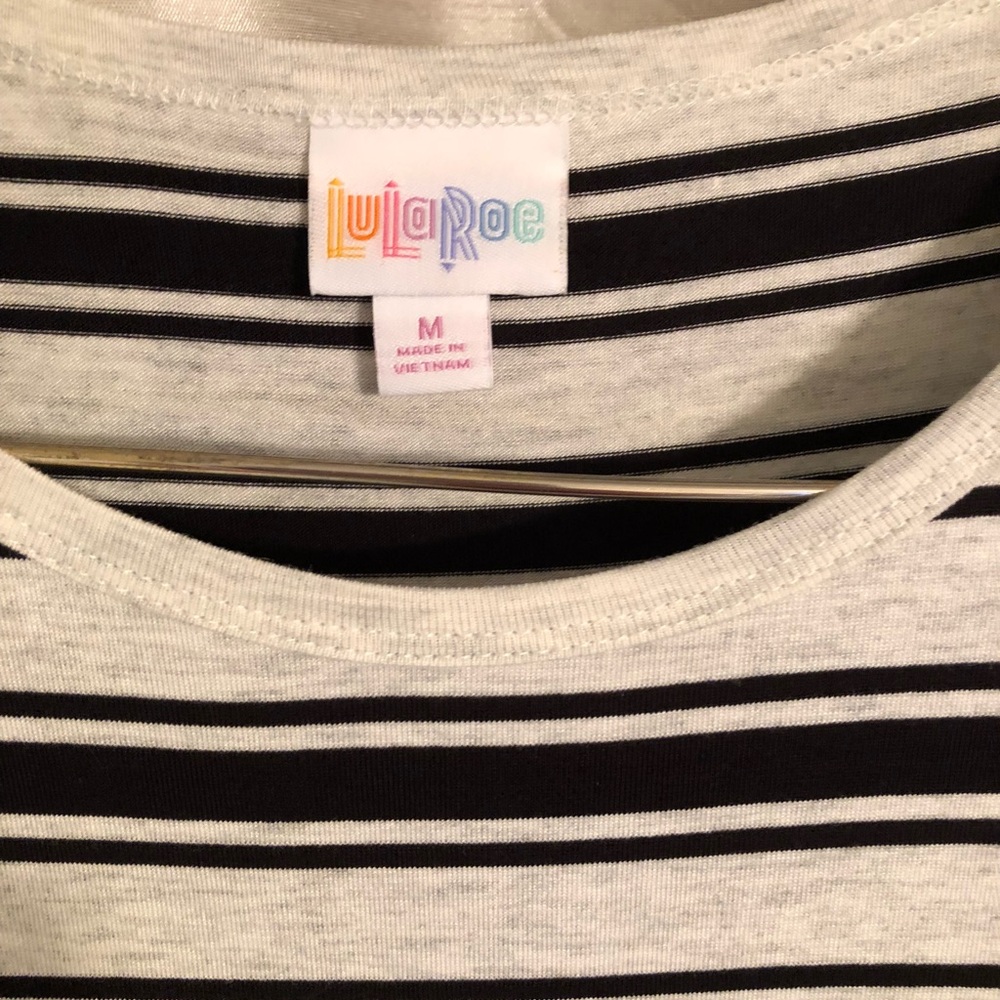 Lularoe black & white striped Julia
